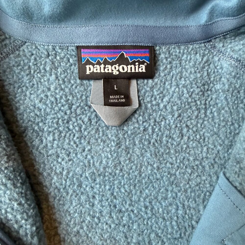 Patagonia Men’s L Better Sweater 1/4 Zip Fleece Pullover Blue Like New - Picture 3 of 5